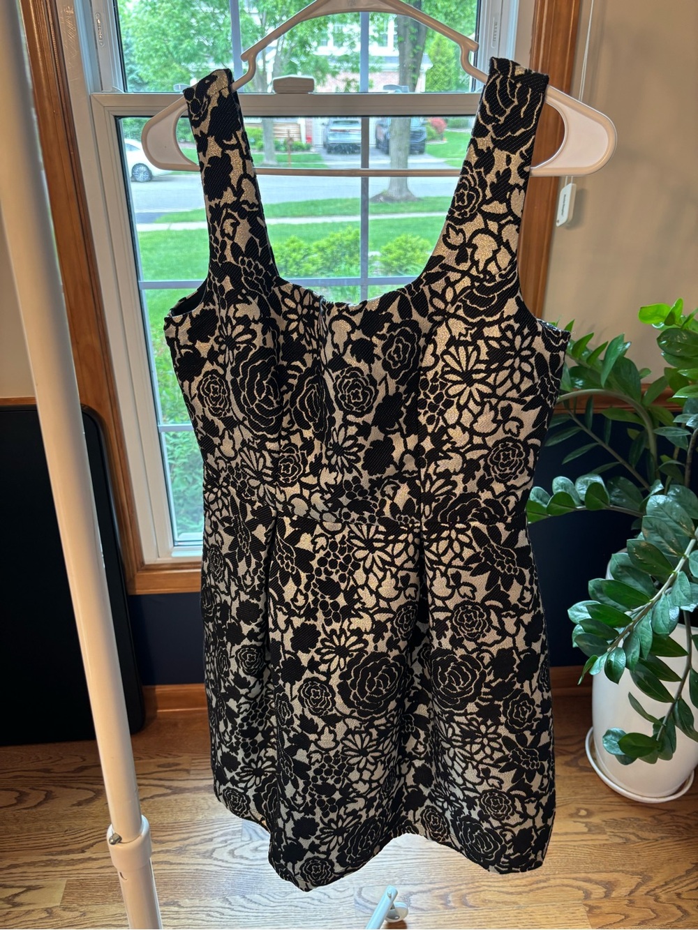 Black and Silver Floral Tank Dress